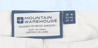 Womens UK Size 16 Mountain Warehouse Regular Fit Cargo Ivory Trousers