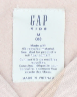 GAP Girls Pink Pullover Hoodie M Graphic Print