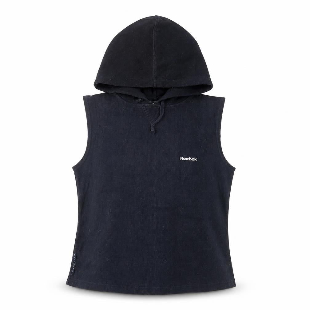 Womens UK Size 10 Reebok Black Vest Hoodie