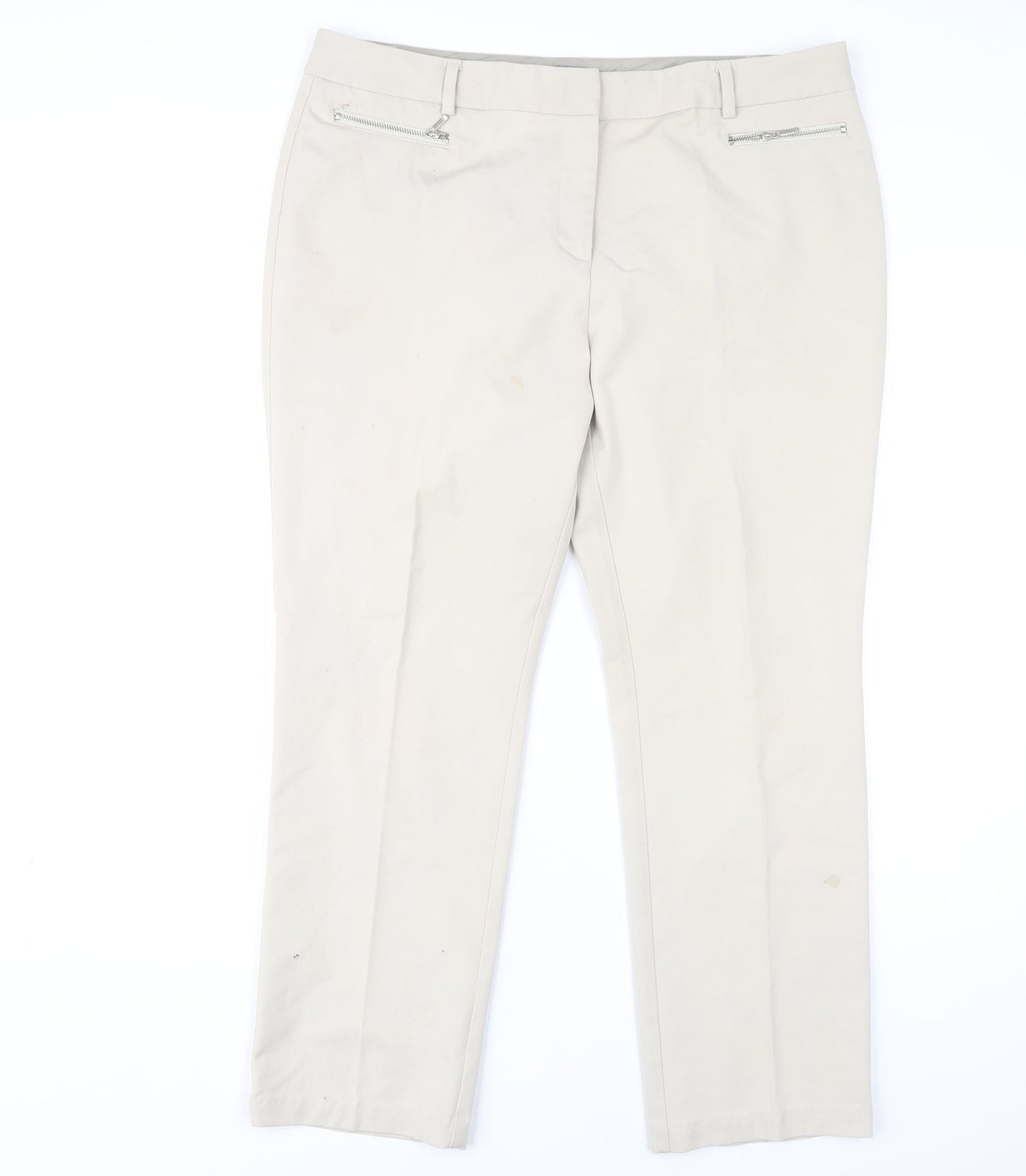 Womens UK Size 16 Marks and Spencer  Dress Pants Beige Trousers