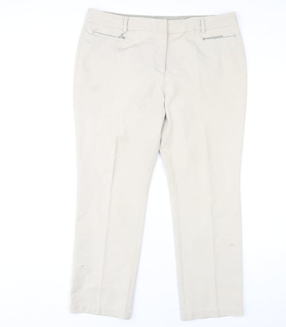 Womens UK Size 16 Marks and Spencer  Dress Pants Beige Trousers