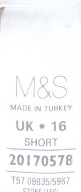 Womens UK Size 16 Marks and Spencer  Dress Pants Beige Trousers