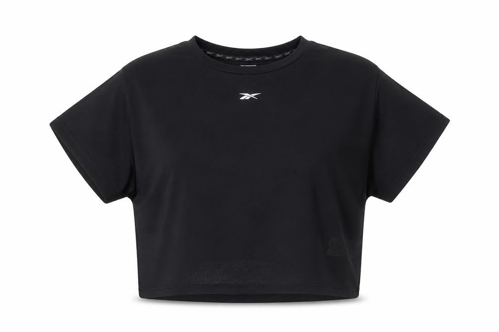 Reebok Women's Black Gym Tee - Large, Moisture Wicking