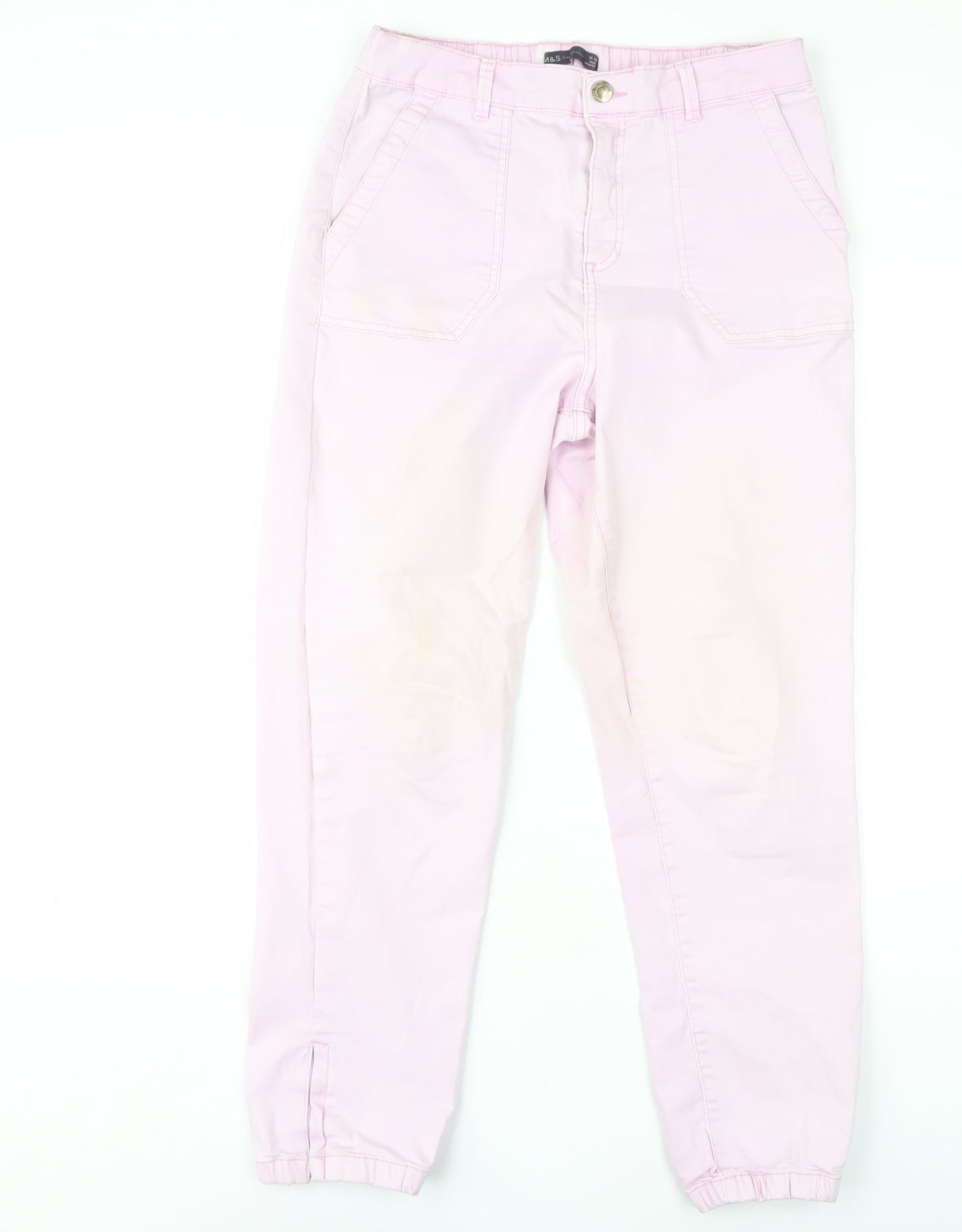 Womens UK Size 12 Marks and Spencer Relaxed Fit Jogger Pink Trousers