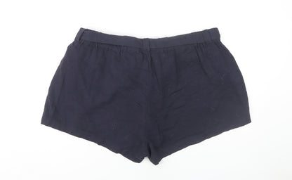 Marks and Spencer Women's Blue Belted Shorts, UK 22