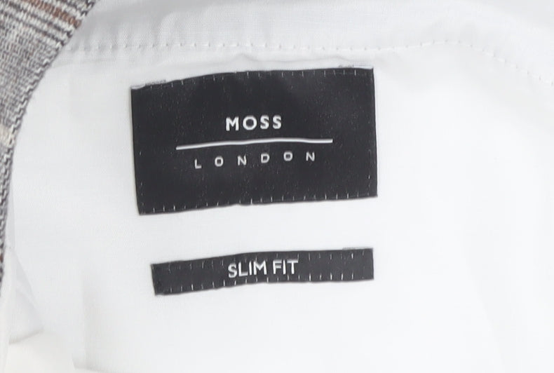Moss London Slim Fit Grey Plaid Dress Pants 32