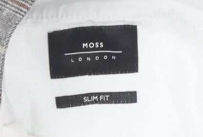 Moss London Slim Fit Grey Plaid Dress Pants 32