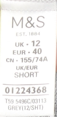 Womens UK Size 12 Marks and Spencer Regular Fit Workwear Business Grey Trousers