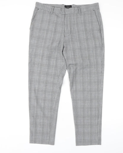 New Look Men's Grey Check Trousers, 32R