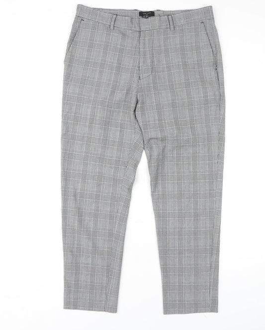 New Look Men's Grey Check Trousers, 32R