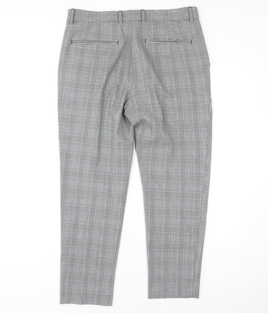 New Look Men's Grey Check Trousers, 32R