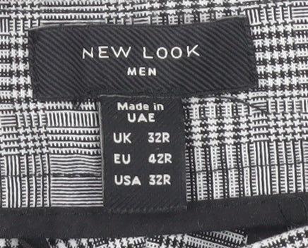 New Look Men's Grey Check Trousers, 32R