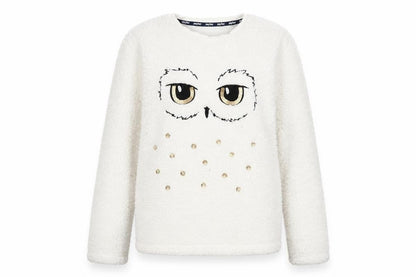 Harry Potter Girls White Bouclé Owl Top 13-14 Years