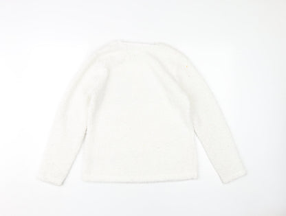 Harry Potter Girls White Bouclé Owl Top 13-14 Years