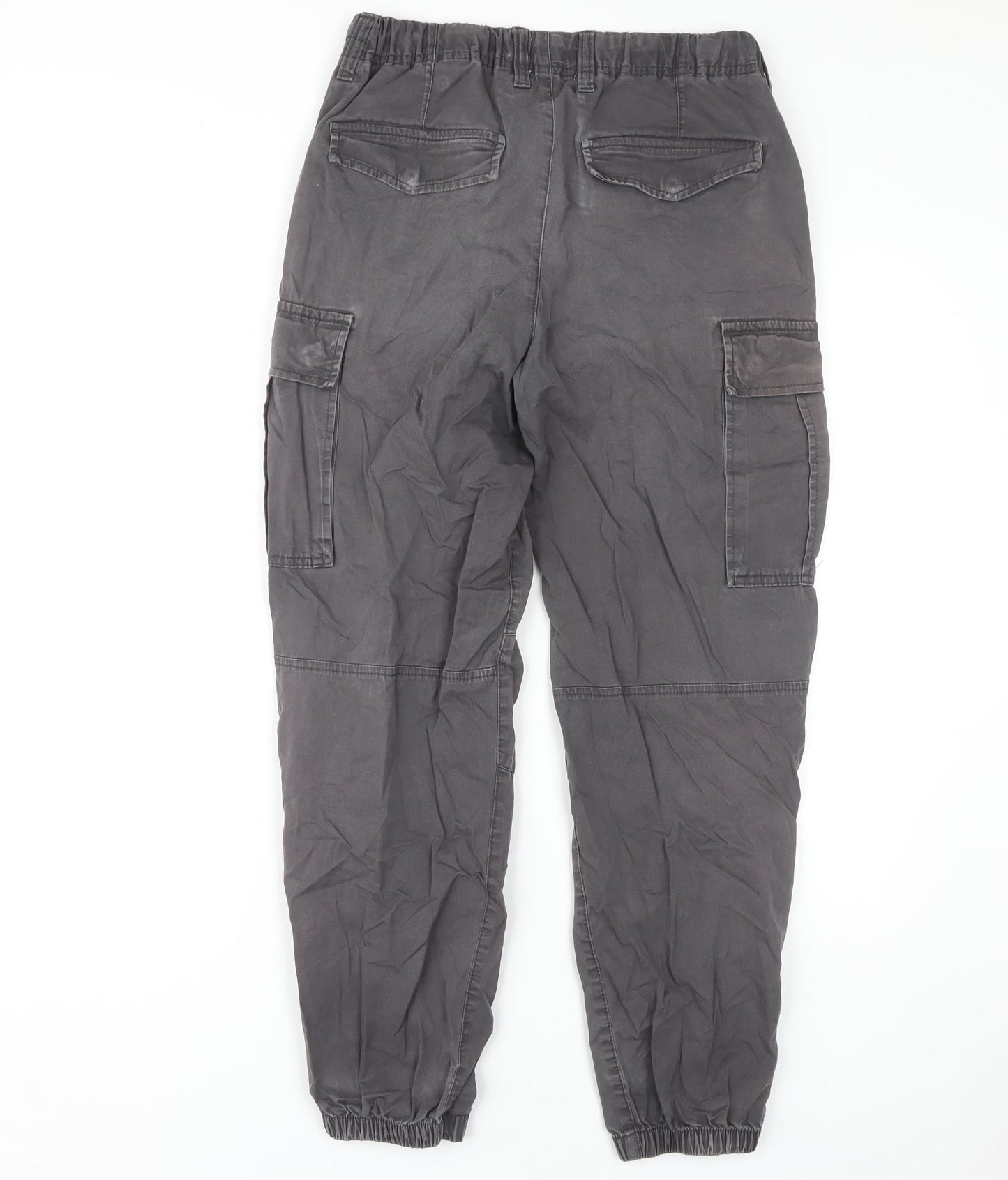 H&M Men's Grey XS Cargo Trousers, Regular Fit
