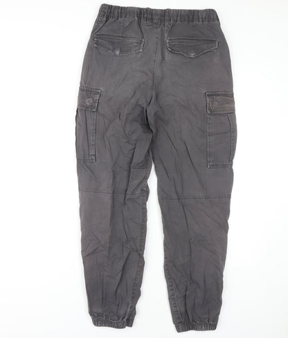 H&M Men's Grey XS Cargo Trousers, Regular Fit