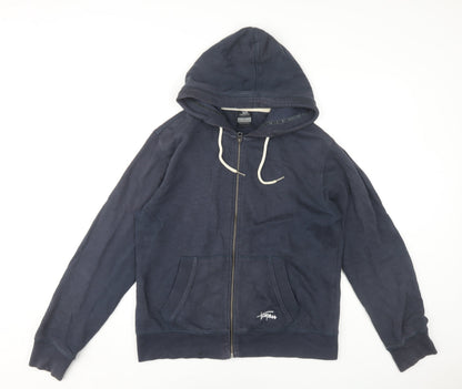 Trespass Unisex Blue Full Zip Hoodie, Size L, Casual Cotton