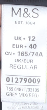 Womens UK Size 12 Marks and Spencer Regular Fit Casual Grey Trousers
