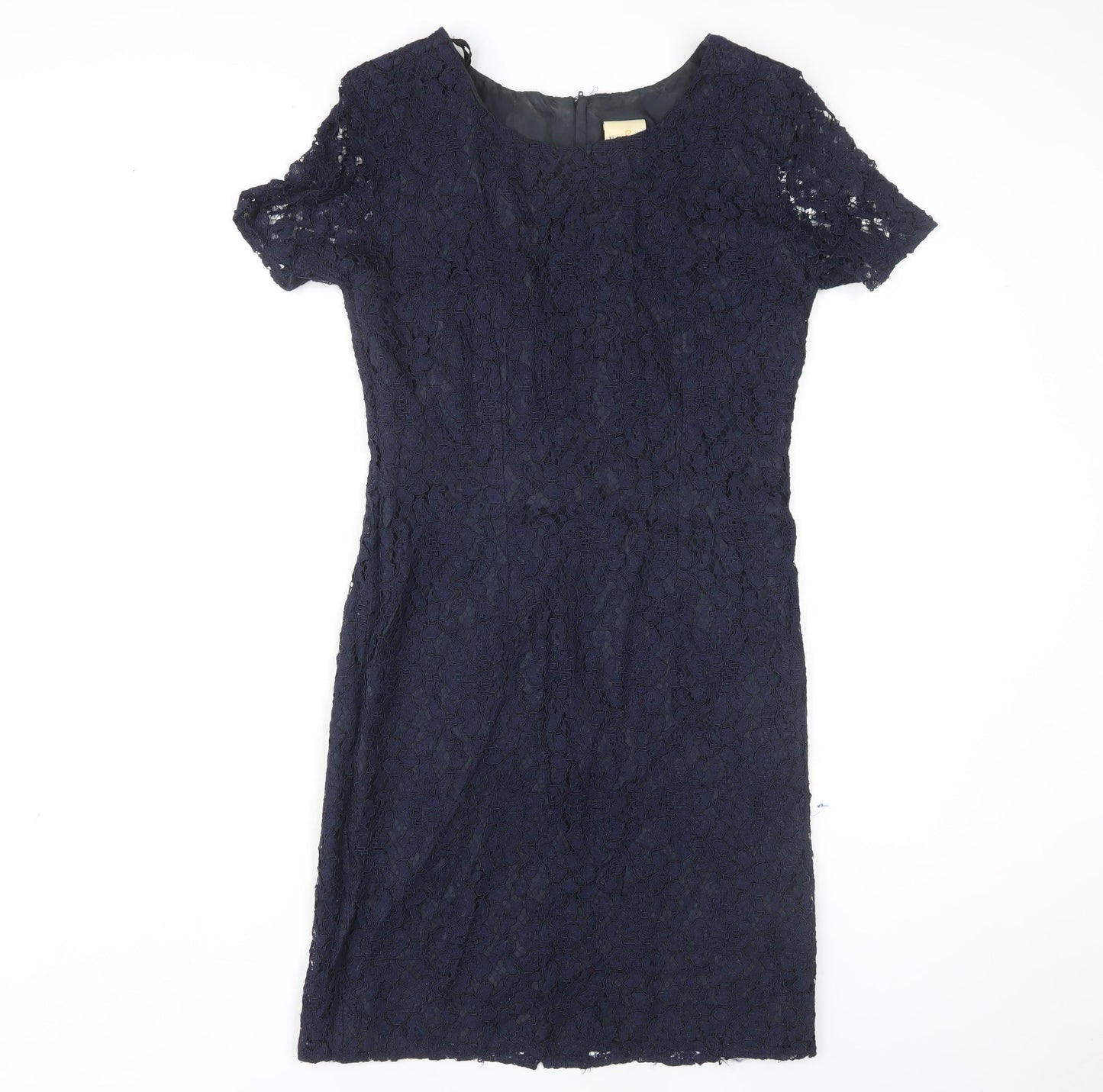 Etam Women's Blue Lace Sheath Dress Size 12
