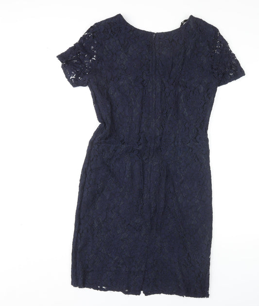 Etam Women's Blue Lace Sheath Dress Size 12