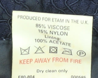 Etam Women's Blue Lace Sheath Dress Size 12