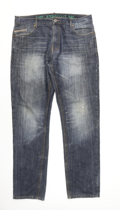 Easy Men's Blue Straight Leg Jeans Size 36L