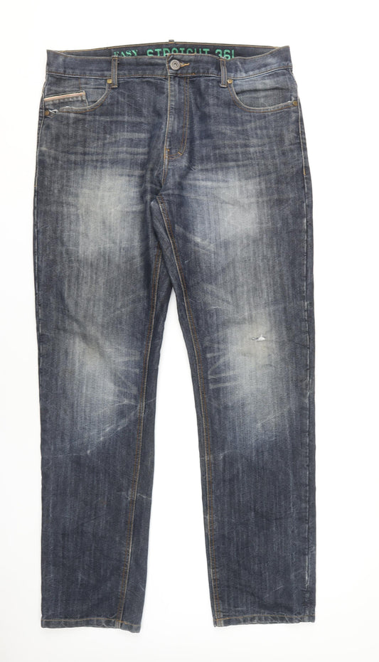 Easy Men's Blue Straight Leg Jeans Size 36L