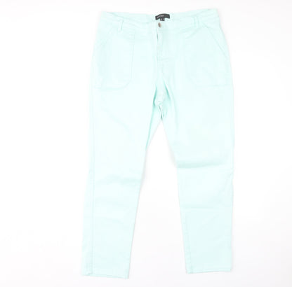 Mango Women's Light Blue Straight Leg Jeans Size 14