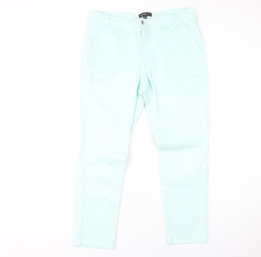 Mango Women's Light Blue Straight Leg Jeans Size 14