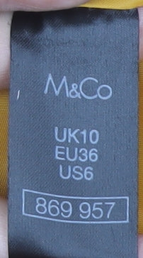 M&Co Women's Yellow Hooded Puffer Jacket Size 10