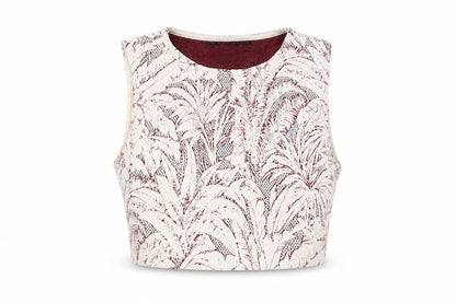 Zara Women Beige Floral Cropped Tank Size 6
