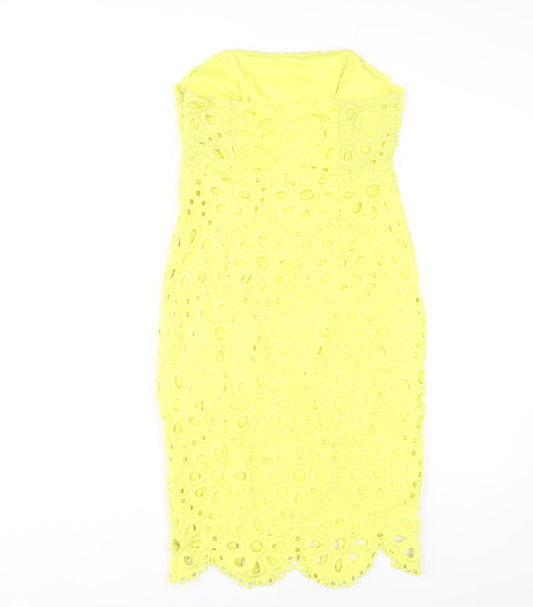 Myleene Klass Women's Yellow Bodycon Midi Dress, Size 10