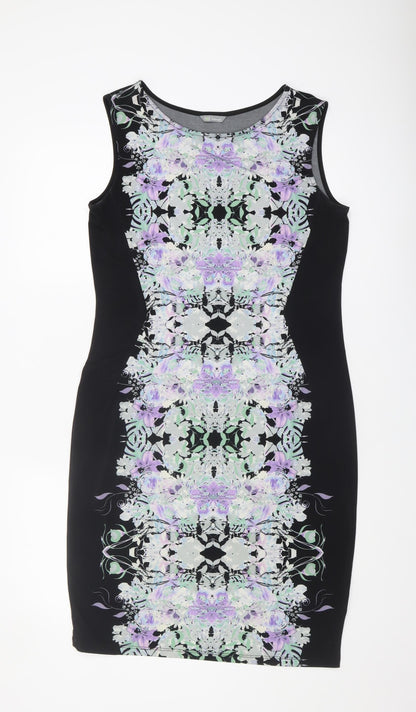 Marks and Spencer Women's Black Floral Sheath Dress Size 12
