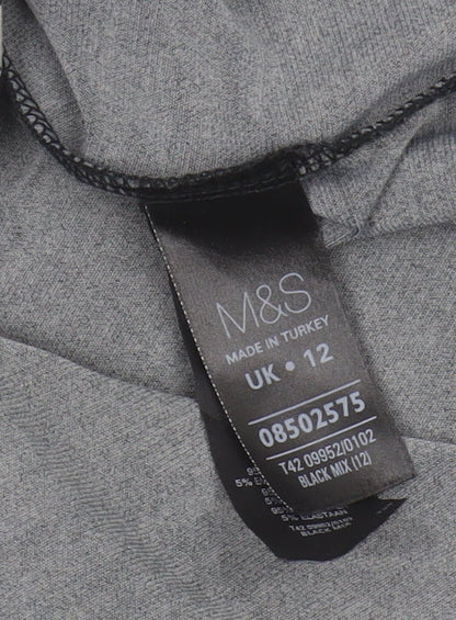 Marks and Spencer Women's Black Floral Sheath Dress Size 12