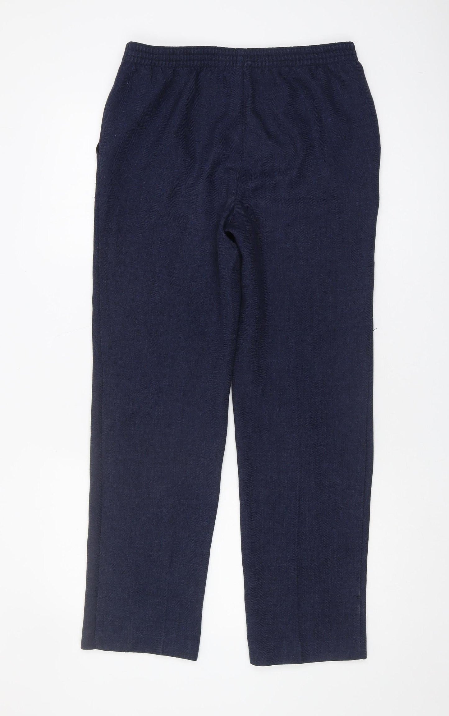 Womens UK Size 10 Marks and Spencer Classic Fit Cropped Blue Trousers