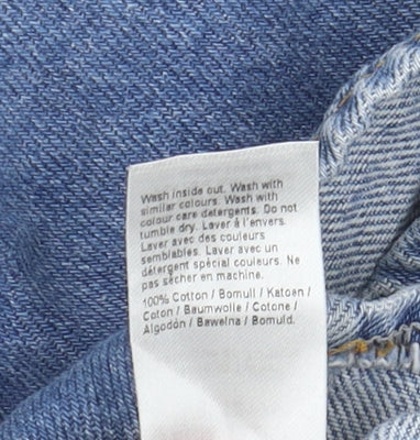 River Island Girls Blue Cropped Denim Top - Size 12 Years