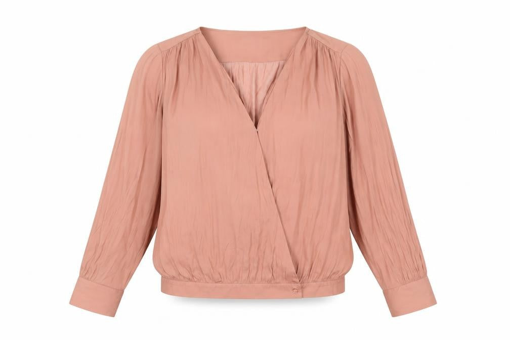 Womens UK Size 10 La Redoute Pink Wrap Blouse