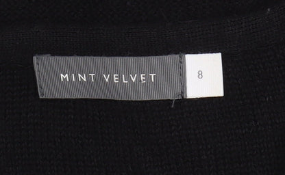 Womens UK Size 8 Mint Velvet Black Cardigan Jumper