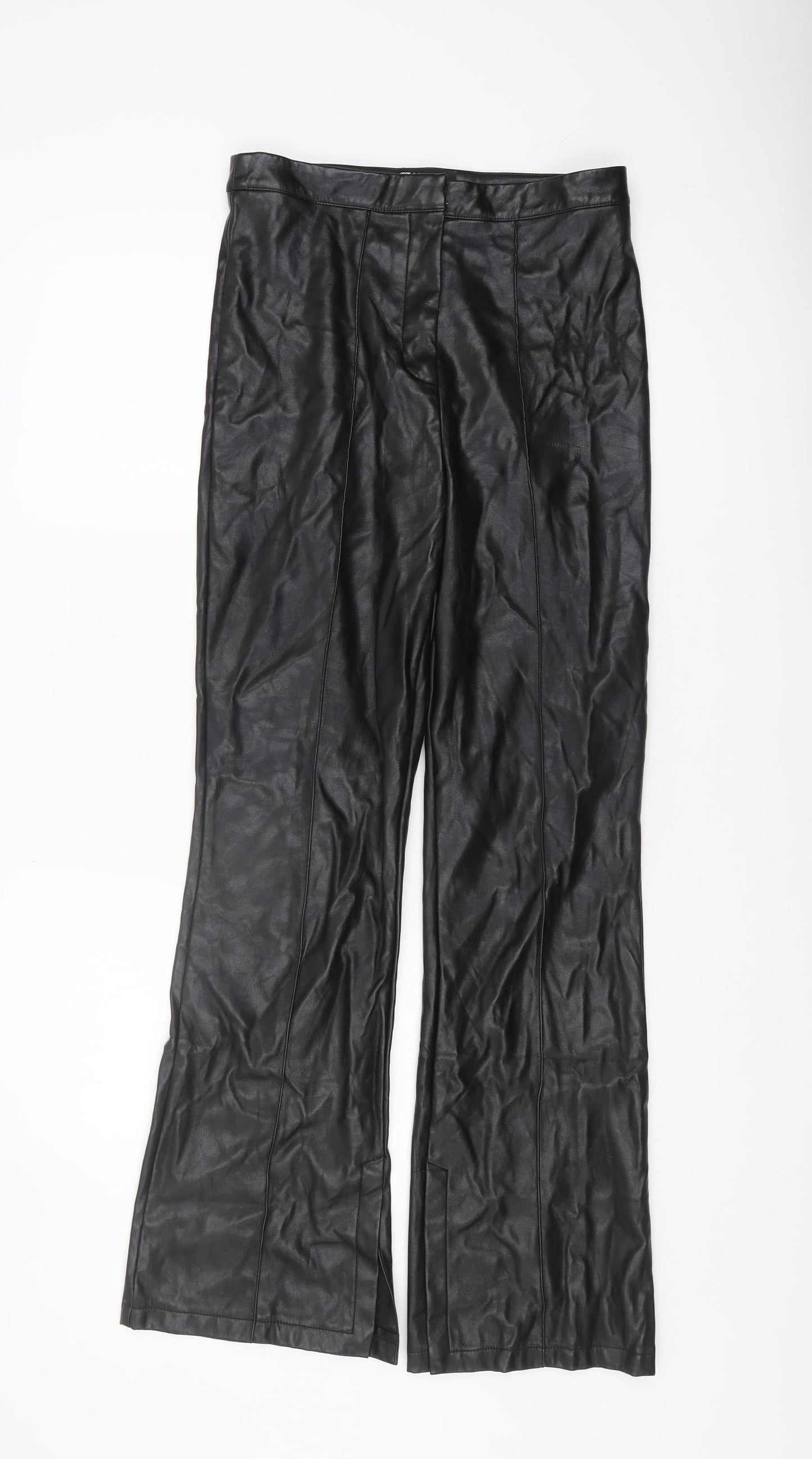 ASOS DESIGN Women's Black Faux Leather Trousers