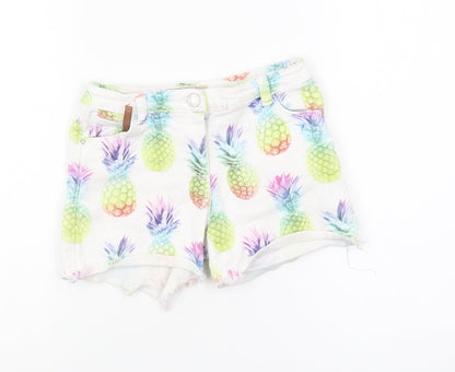 Next Girls Multicoloured Pineapple Print Shorts, 7 Years