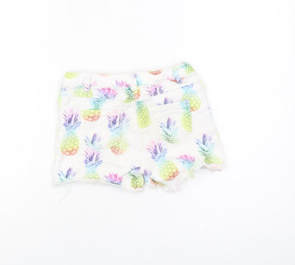 Next Girls Multicoloured Pineapple Print Shorts, 7 Years