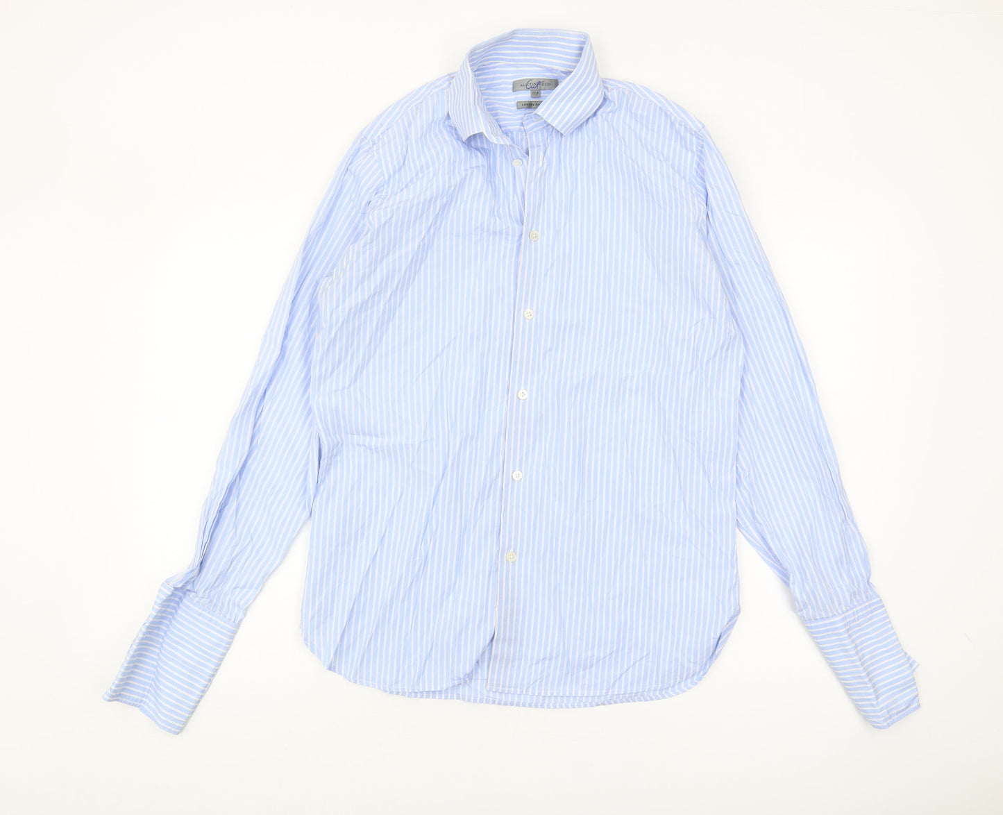 Austin Reed Men's Blue Striped Shirt, Size 15.5, Long Sleeve