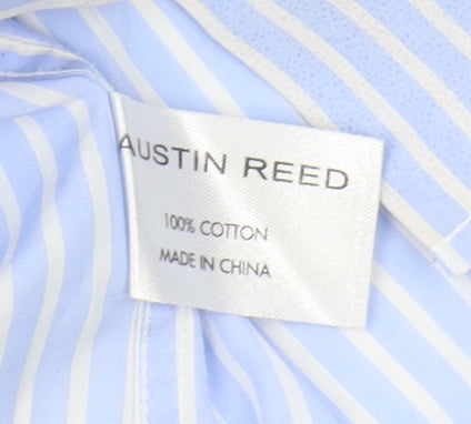 Austin Reed Men's Blue Striped Shirt, Size 15.5, Long Sleeve