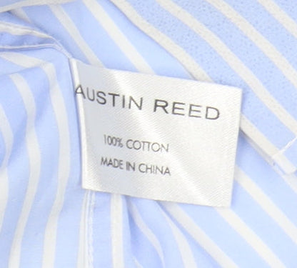Austin Reed Men's Blue Striped Shirt, Size 15.5, Long Sleeve