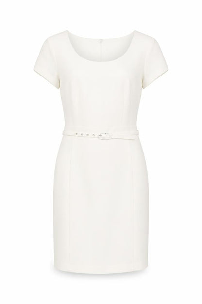 Savoir Women's Ivory Belted Sheath Dress - Size 14