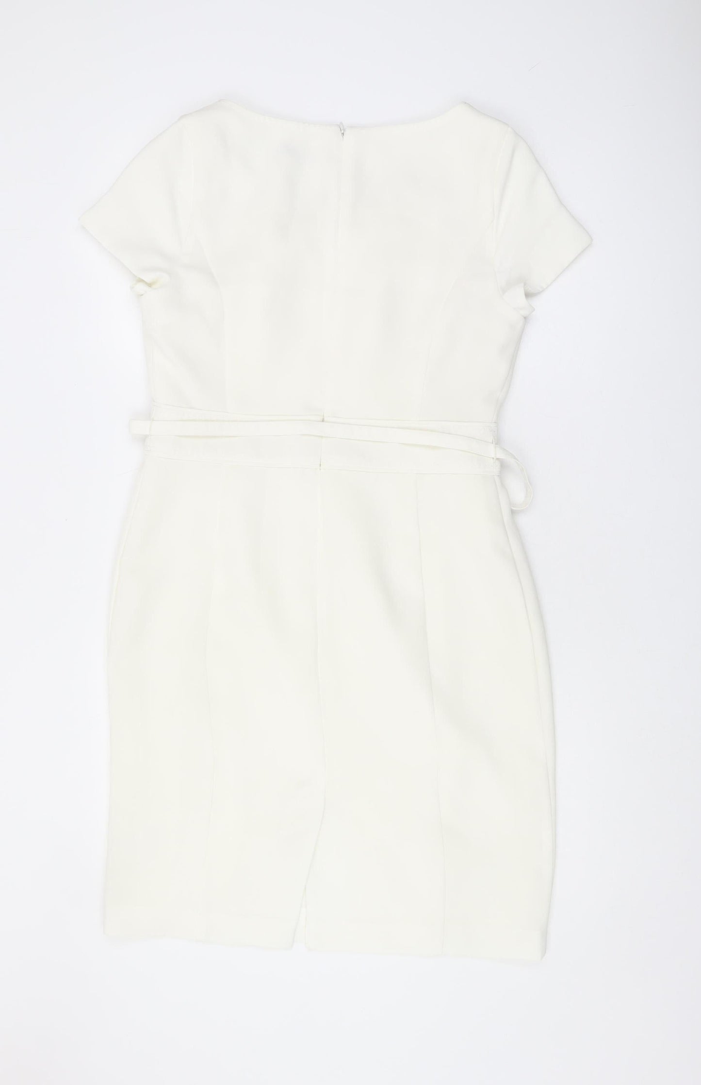 Savoir Women's Ivory Belted Sheath Dress - Size 14