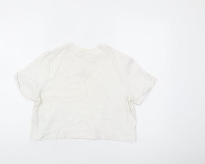 Womens UK Size 18 adidas White Cropped T-Shirt