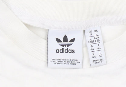 Womens UK Size 18 adidas White Cropped T-Shirt