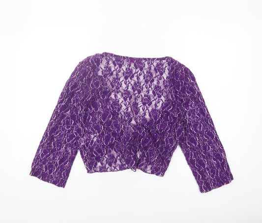 Womens UK Size 14 Marks and Spencer Purple Wrap Blouse