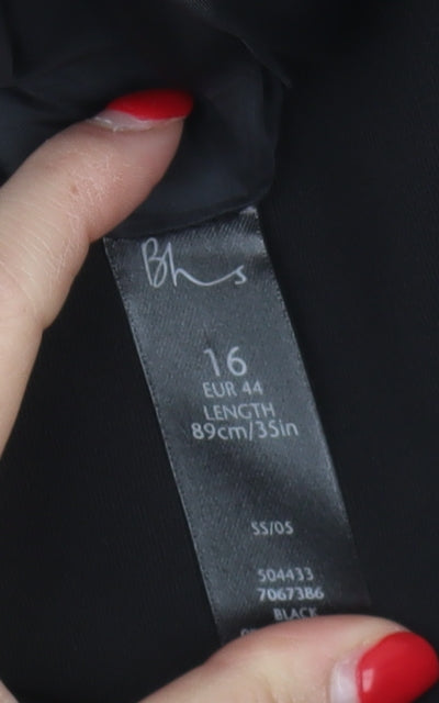 BHS Women's Black Trumpet Midi Skirt Size 16